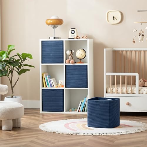 joybest 11inch Cube Storage Bins, Cotton Rope Woven Organizer Basket