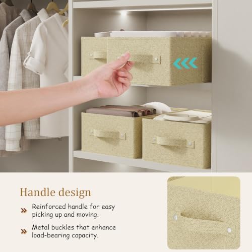 Storage Bin with Reinforced Stitching,Yellow,16.1x9.8x6.4in,2 Pack