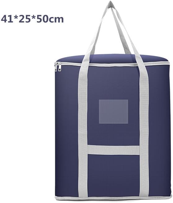 Kuber Industries Pack of 2 Storage Bag | Foldable Storage Bag | Moisture Proof Wardrobe Organizer | Underbed Storage Bag for Blanket-Clothes | Travel Moving Bag with Handle | S ZH013BU | Blue