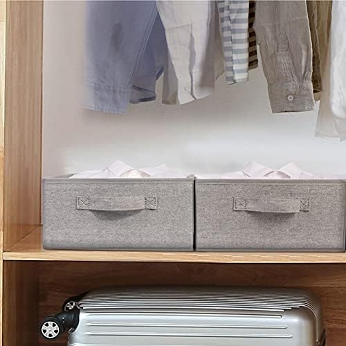 Decorative Storage Boxes for Organizing Clothes in a Dresser Collapsible Fabric Storage Bins Organizer Set with Handles for Bedding Clothes Toys Socks and More (Light Grey)