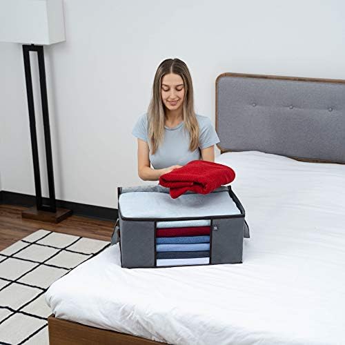 VENO 3 Pack Large Clothes Storage Bag with Reinforced Handle 13 Gallon