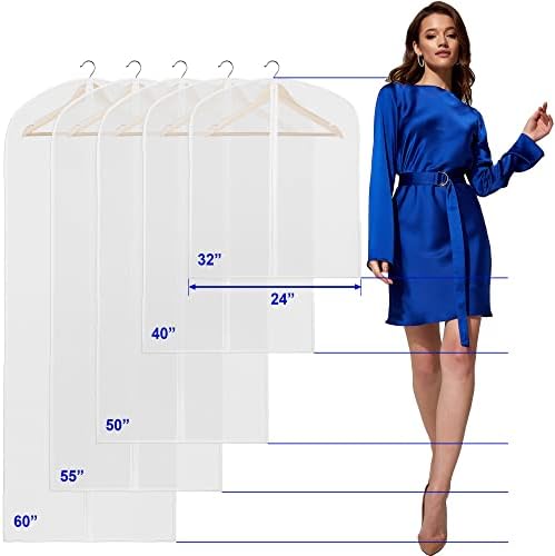 Simple Houseware 55-Inch Clear Garment Bags with Zipper, 10 Pack