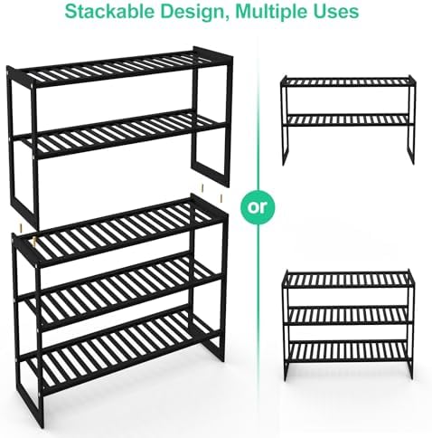 Jripae 5 Tier 32.5*10.5*30.3in Bamboo Shoe Rack for Closet Entryway Bedroom