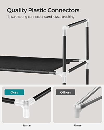 SONGMICS 2-Tier Shoe Rack, Shoe Storage for Hallway Closet, Slim and Space-Saving, Steel Frame, Non-Woven Fabric Shelves, Black ULSH052B01 (Pack of 6)