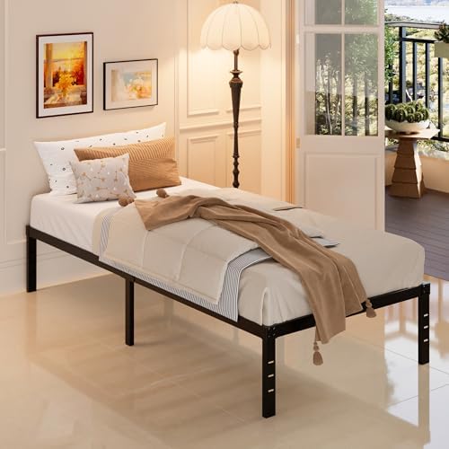 Maenizi Heavy Duty Narrow Twin Bed Frame, 14 Inch Metal Platform 30x75 Inch
