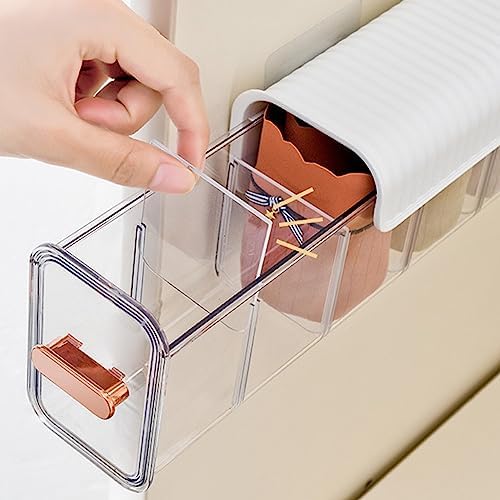 3 Pcs New Clear Wall Mounted Drawer Organizer, Wall Hanging Transparent Underwear Panties Storage Box Punch-Free Multifunctional Storage Box for Clothes, Socks (3pcs White)