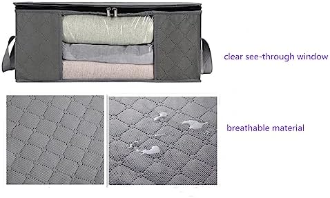 Storage Clothes Bins Closet Bags: Containers Organizer Bag Boxes Clothing Bin Box Container Organization for Organizing Blanket Cloth Pillow Sheet Sweater and Storage Totes Organizers With Lids