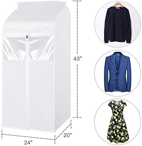 Zilink Clear Hanging Clothes Bag Organizer Large Garment Bags 43 in, 2 Pack