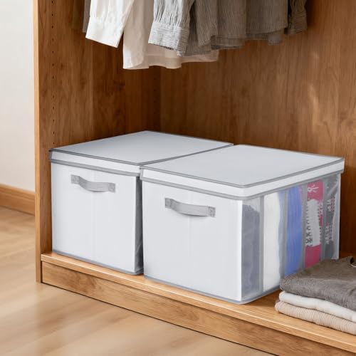 Univivi Large Size Sweater Organizer for Closet, 5 Grids, 4 Pack
