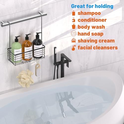 YUOROS 304 Stainless Steel Hanging Shower Caddy (Black)