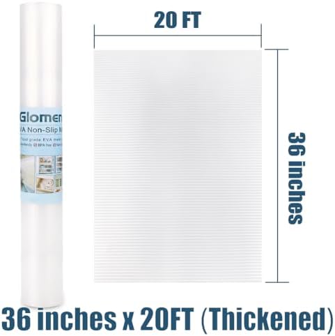 Shelf Liner, Non-Slip Cabinet Liner, Washable Oil-Proof for Kitchen Cabinet, Shelves, Refrigerator, Storage, Desks, 36 Inches x 20 FT, Non Adhesive Drawers Liner… (36 Inches x 20 FT, Thickened)
