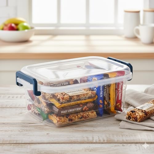 Tribello Small Clear Storage Bins with Lids, Bulk 16-Pack Stackable Plastic Storage Containers for Home Organization – Totes for Closet and Underbed Storage, 2.6 Quarts