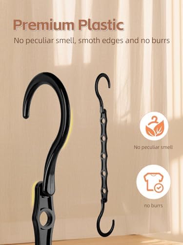HOUSE DAY Space Saving Hangers 20 Pack, Magic Hanger Organizer - Black