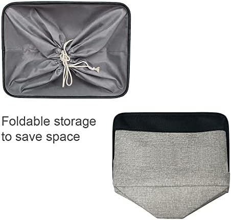 TheWarmHome Organization and Storage Basket for Organizing - 17x14x10 inch Large 3 Pack Collapsible Storage Bin for Shelves, Fabric Basket for Gifts Empty Organizer Gift Closet (Black & Grey)