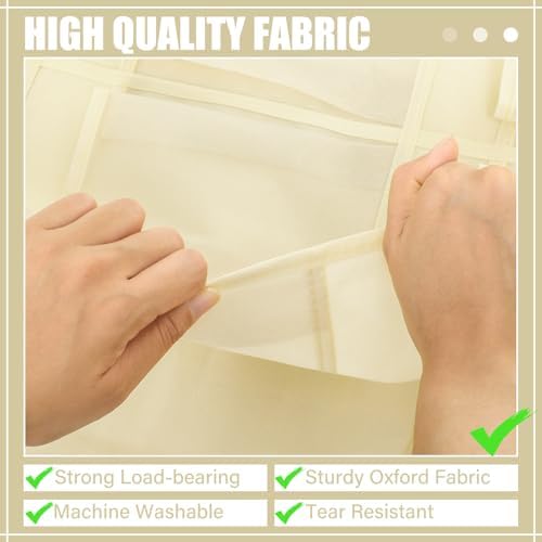 Windyun 1 Pcs 40 Pocket Over the Door Shoe Organizer Hang,Beige