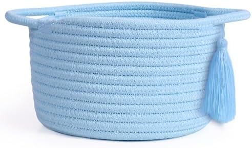 Small Gift Basket Empty to Fill, Gifts Bag & Ribbon, Light Blue