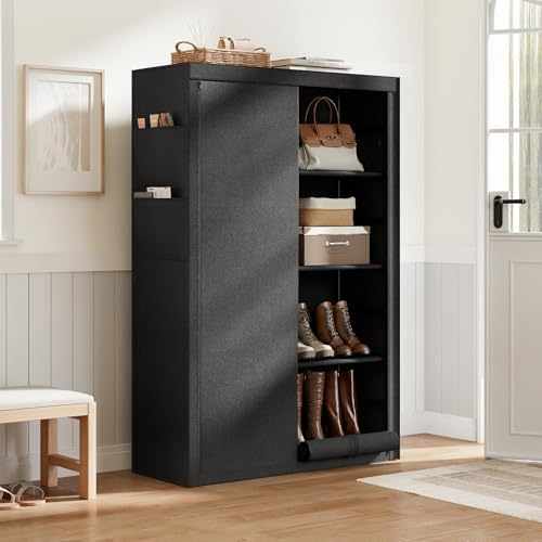 9 Tier Shoe Rack with Cover, Cabinet for 35 Pairs, Black