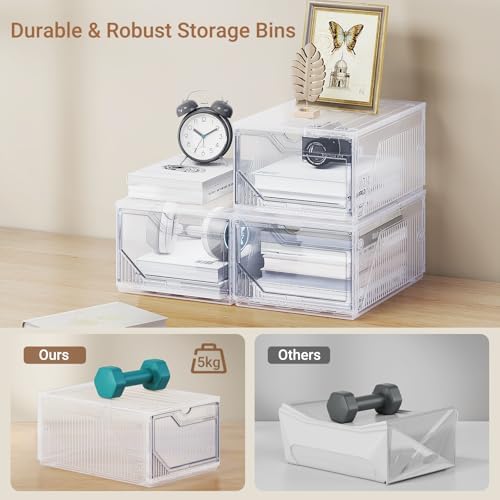 BROVIEW XX-Large Shoe Sneaker Storage Boxes for Size 14, 16 Pack Shoe Boxes