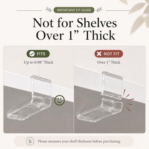 SortNStore Shelf Dividers Purse Organizer for Closet: Acrylic Clear 6 Pack