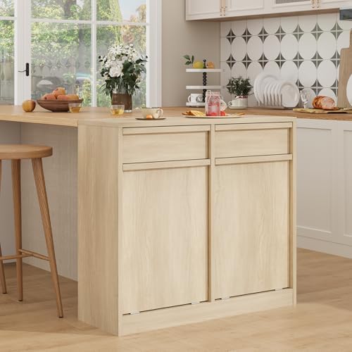 GarveeHome Double Tilt Out Laundry Hamper, Kitchen Trash Can Cabinet