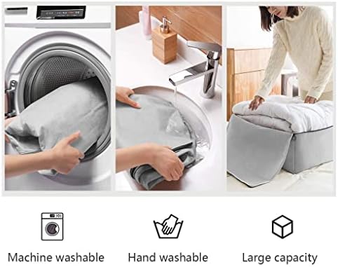 3pcs Cotton Clothes Bedding Storage Organizer Bins with Handles 3-side Zip