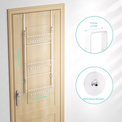 HapiRm Over Door Hat Rack - 3 Tier Wall Mounted Hat Organizer with 30 Movable Clips, Baseball Cap Organizer Storage Holds up to 30 Caps for Door, Bedroom, Closet