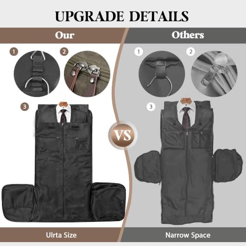Wildroad Garment Bags for Travel - Canvas Duffle Bag with Shoe Compartment