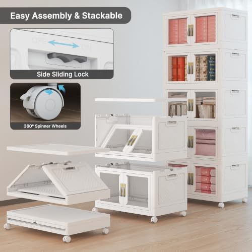 920QT Stackable Storage Bins with Lids, 230Gal Foldable Storage Cabinets