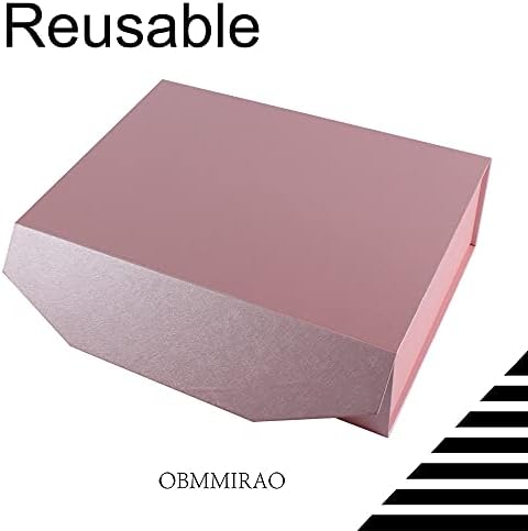 Pink Magnetic Large Gift Box with Lid, 13x9x4 Inches, 2Pcs