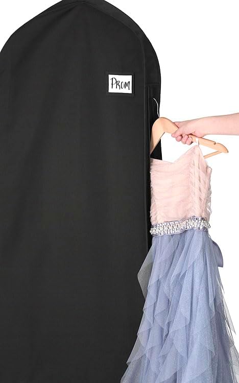 Whitmor Deluxe Dress Garment Bag, 48" Heavy Duty 3" Gusset, 3 Pack Black