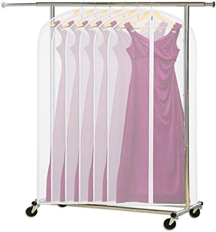 Simple Houseware 60-Inch Clear Garment Bags with Zipper, 6 Pack