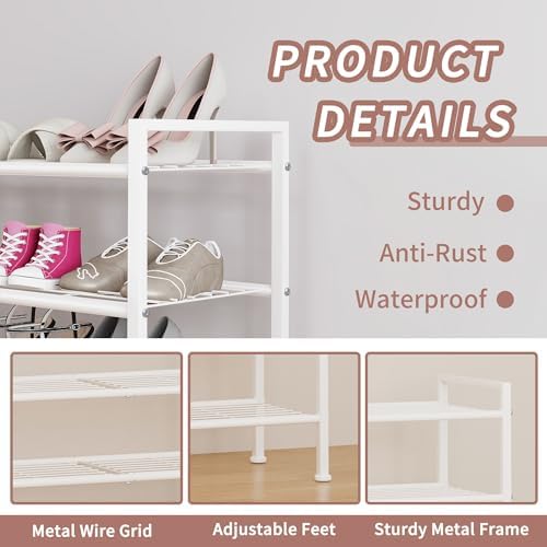 5 Tier Shoe Rack,Metal Shoe Storage
