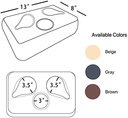 Couch Cup Holder Pillow, Couch Drinks Remotes Holder for Center of Couch, for Sofa, Bed, RV, Car (Beige)