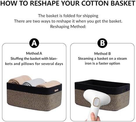 MiniArk Large Storage Baskets for Organizing, 17 x 13 x 7.5” Closet Shelf Baskets for Clothes Blanket Towels, Baby Nursery, Toy Bins Box, Woven Rope Baskets, 4 Packs Woven Brown
