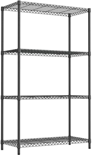 M MZG 2400LBS 35.5" W Standing Shelf Units Wire Rust-Proof Outdoor Storage Shelving 4-Tier Utility Shelving Unit for Garden Home,Kitchen,Office Dark Grey 17.7" D x 35.5" W x 59.4" H