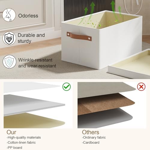 White Foldable Storage Bin,10.2×7.8×6.7 In,Shelf Basket,1-Pack