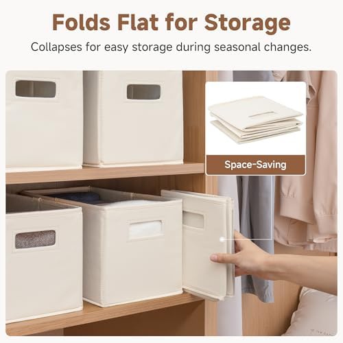 StorageWorks Fabric Storage Bins for Shelves, Medium, 2-Pack, Ivory