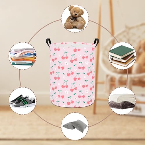 Cherry Fabric Storage Bin Nursery Organizer Basket