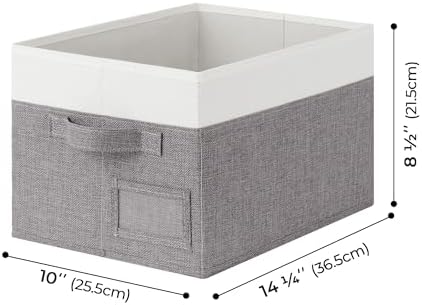 GRANNY SAYS Closet Storage Bins with Label, Gray&White, Medium, 3-Pack