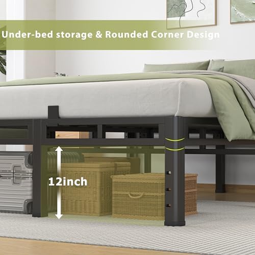 NKZ 2-in-1 King Size Metal Platform Bed Frame, 16 Inch Heavy Duty Bed Base