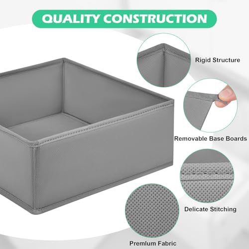 Drawer Clothing Organizer 16-Pack, Grey Underwear Dividers