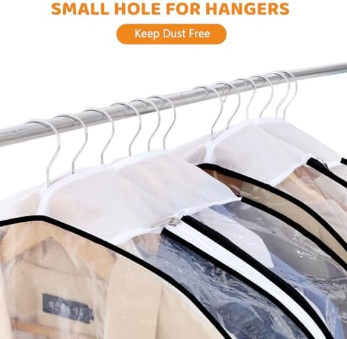 Dntorx 4 Pack Clear Garment Bags, 50" With 10" Gusset, Side Zipper