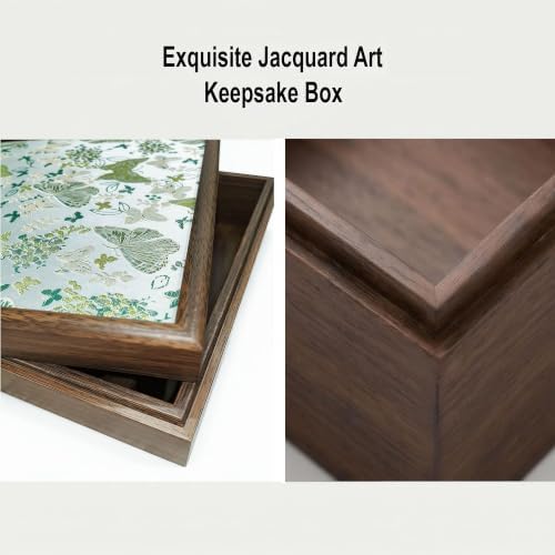 Wooden Decorative Storage Box with Embroidered Butterfly Lid