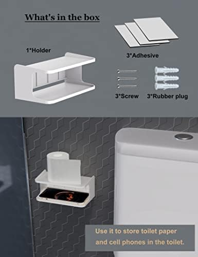 Bedside Wall Shelf Organizer, Small Bedside Shelf, (White)