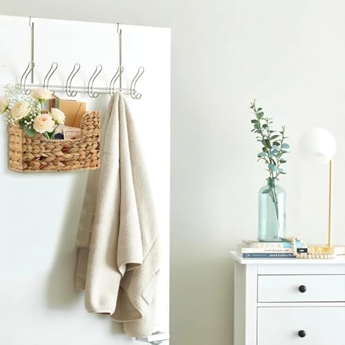 BTSKY Woven Magazine Holder, Hanging Water Hyacinth Mail Baskets for Wall | Wall Mounted Mail Organizer for Magazines, Files, Books, Magazine Rack Hanging Basket for Home & Office - 11.8x4.3x7.9 Inch
