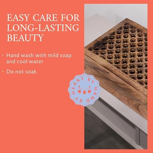 Mela Artisans Trellis Mango Wood Storage Box - Medium Burnt, 9x6 in | Hand-carved wooden jewelry box designed for keeping family keepsakes, daily accessories and premium home decor accents.