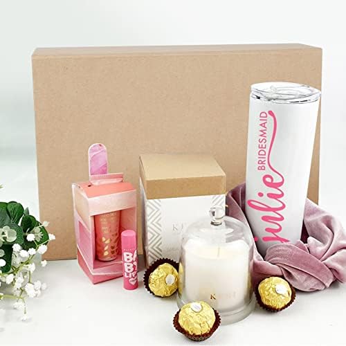 Aimyoo Brown Magnetic Gift Boxes with Lids 13.8x9x4.3 in, Large Bridesmaid Groomsman Proposal Box, Rectangle Collapsible Box for Present Graduation Birthday Storage 5 Pack