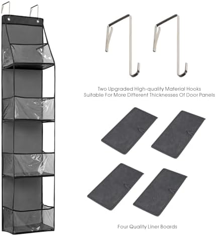 4-Shelf Over the Door Storage Hanging Closet Organizer (Grey)