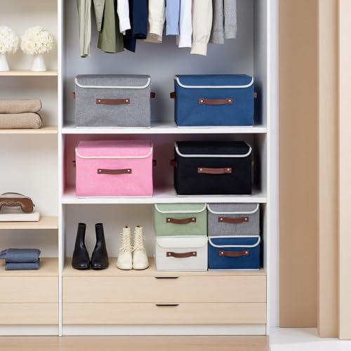 Storage Boxes Baskets with Lid Collapsible Fabric Storage Bins