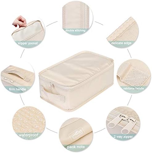 JJ POWER Travel Shoe Bags, Foldable Waterproof Shoe Pouches Organizer-Double Layer (2 Pink Shoe Bags)